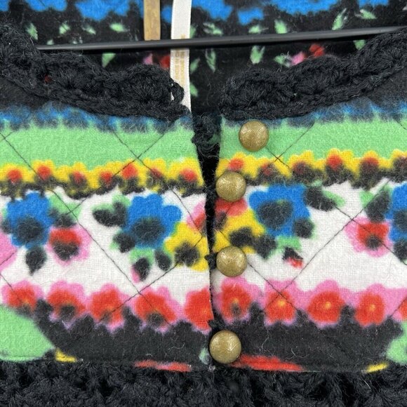 Free People Black Quilted Crochet Wool Blend Open Knit Boho Sweater Size Small - Picture 2 of 7